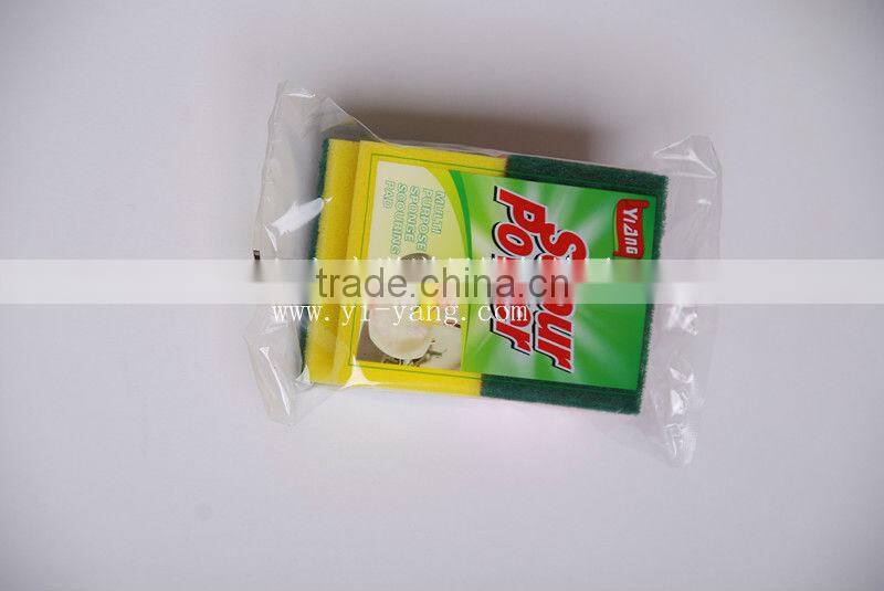 pot & pan scouring pad with sponge