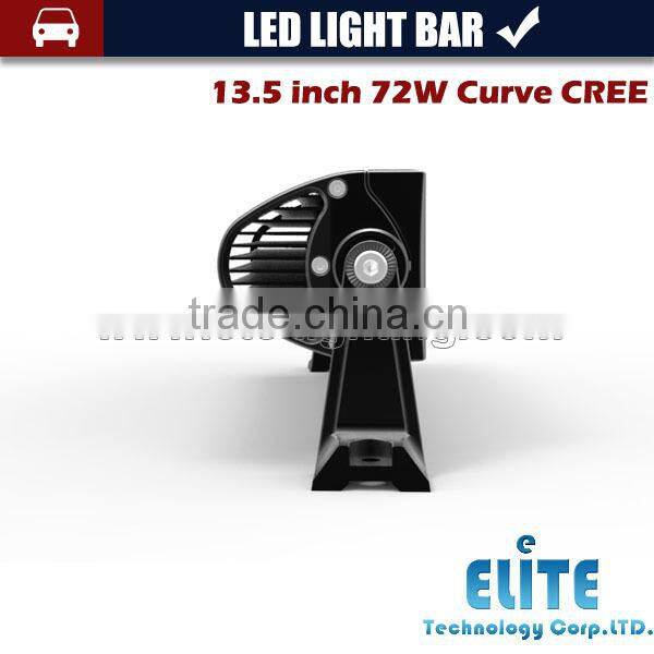 13.5 inch 72w offroad curve led light bar for trucks jeep