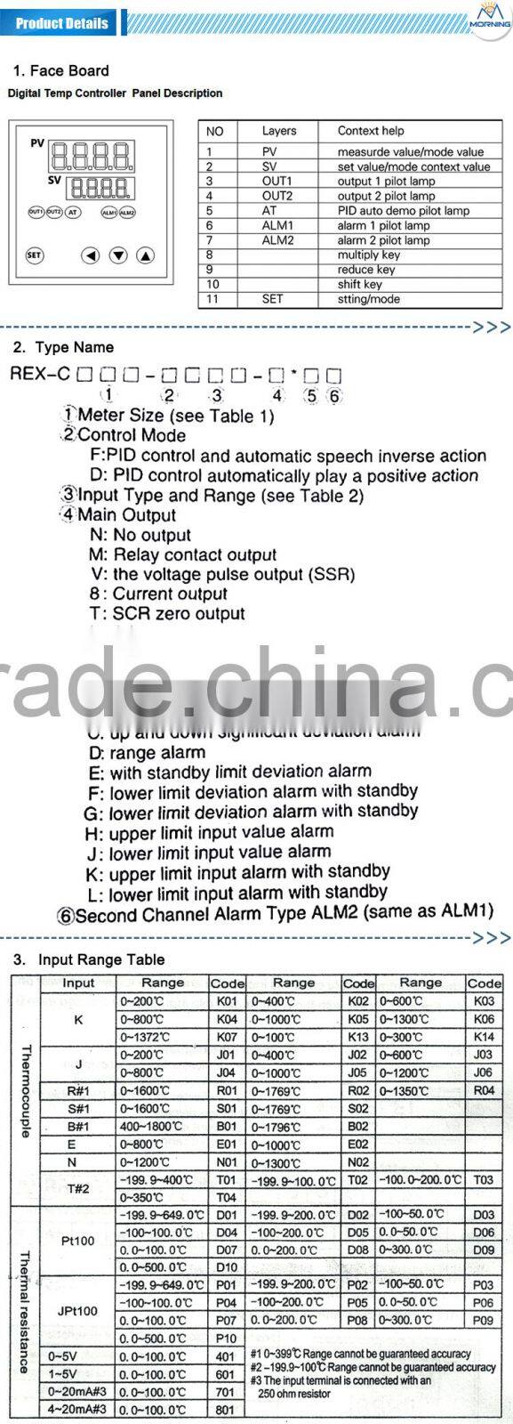 industrial LED display customized temperature controller with thermocouple