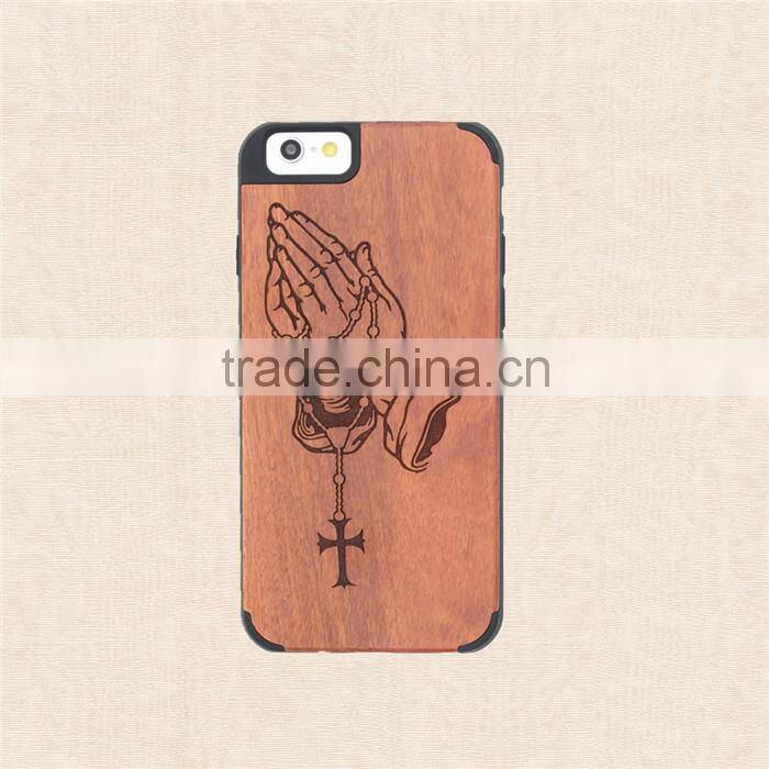 Universal PC and Wood Phone Case with press key Custom Design case for Iphone 6/6 plus