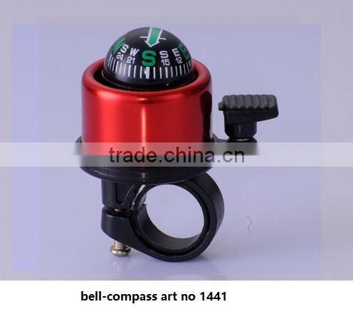 Aluminium alloy blue white red yellow novelty China bicycle bike bell with compass