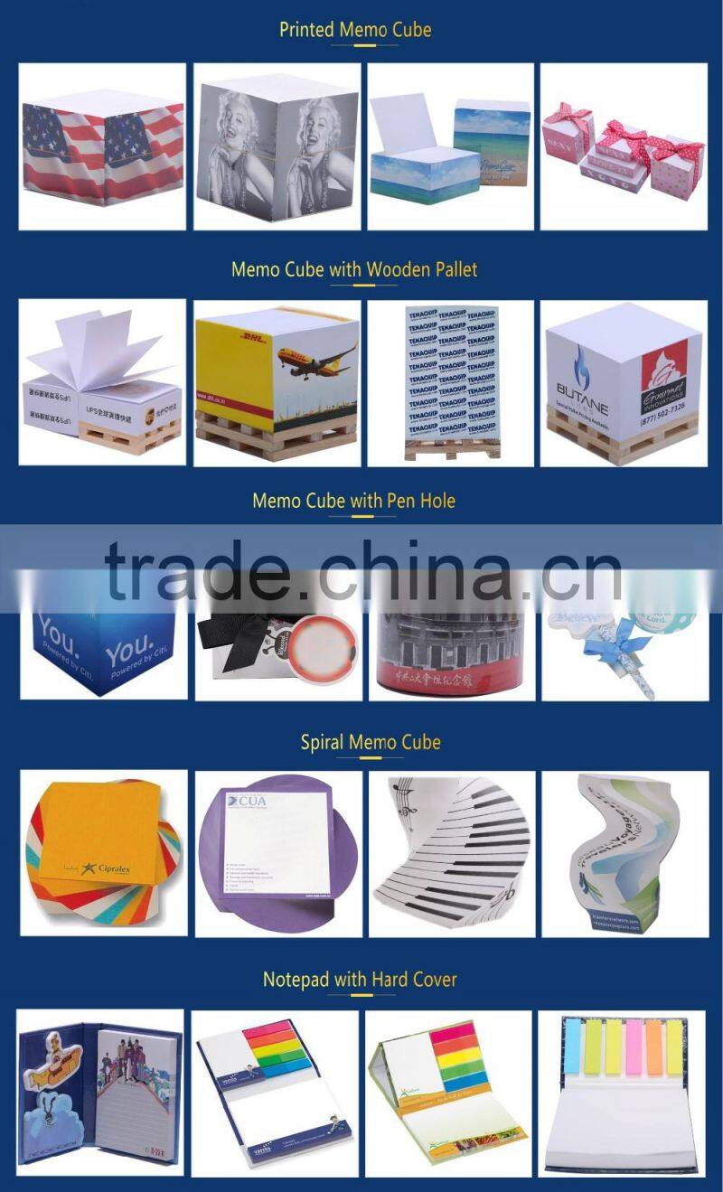 On desk wooden pallet white paper memo cube with customized logo