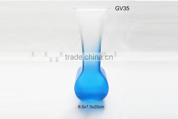 blue hand-painted glass vases for rose