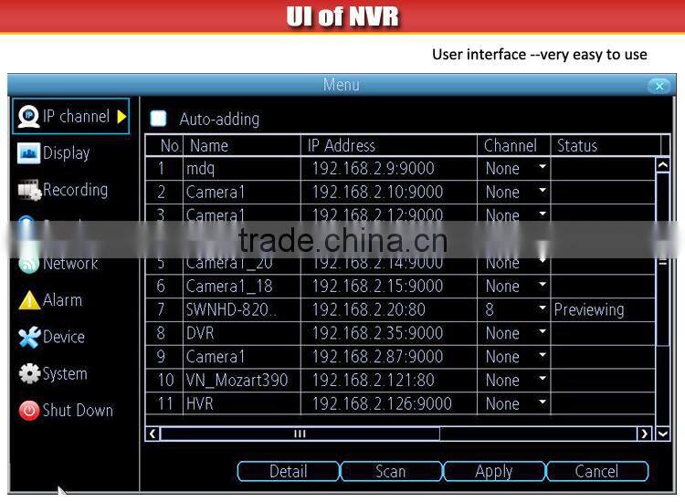 hot sale 2MP 8ch cctv dvr ir camera system made in china