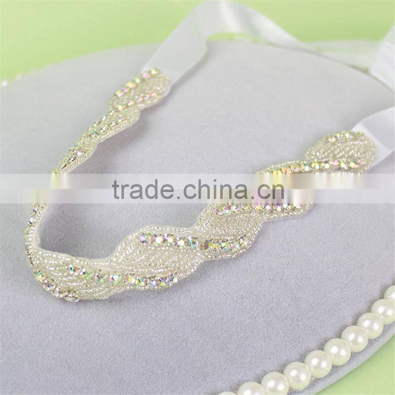 MYLOVE handmade beads headband with ribbon bridal hairbands MLH26