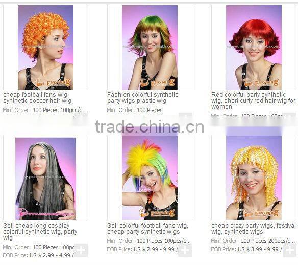 Buy synthetic Halloween Festival wig,cheap party wig with horn, cosplay