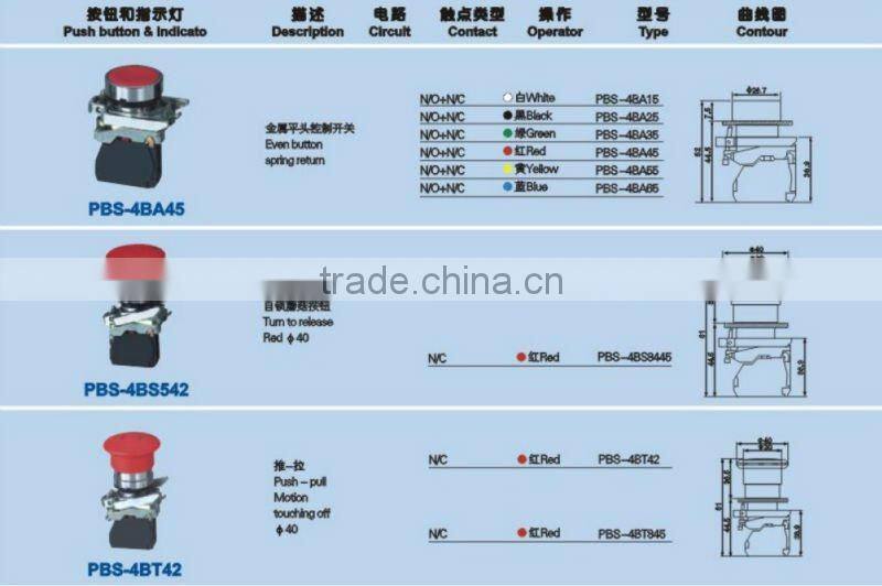 'XB2 led push button switch 250V 3A