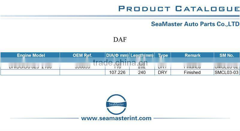 Cylinder liner for DAF DK/DKA/DKB/DKL 1160 2800 OEM No396080 130mm