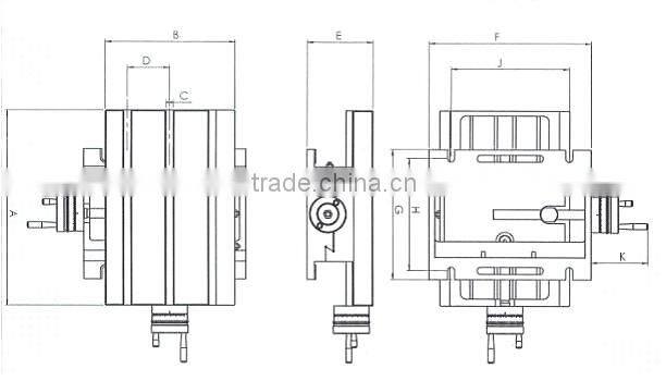 fixed cross working table for milling and drilling machine