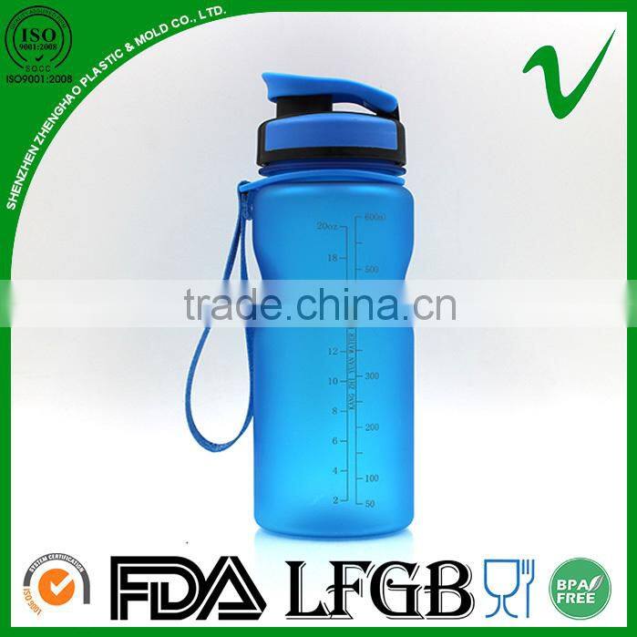 2015 new products clear empty sport water 600ml plastic bottle PCTG