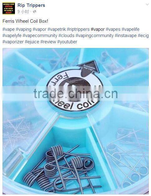 7 kinds of resistance coils for RDA/RTA in UD Ferris Wheel Coil Box E cig Prebuilt coils