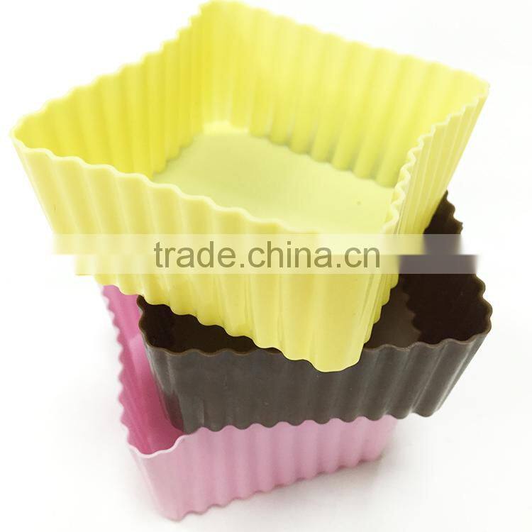 Food Grade Square Shaped Silicone Cupcake Mold
