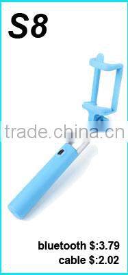 Wholesale wired cable take pole monopod selfie sticks with foldable handheld,foldable monopod Selfie-stick with cable