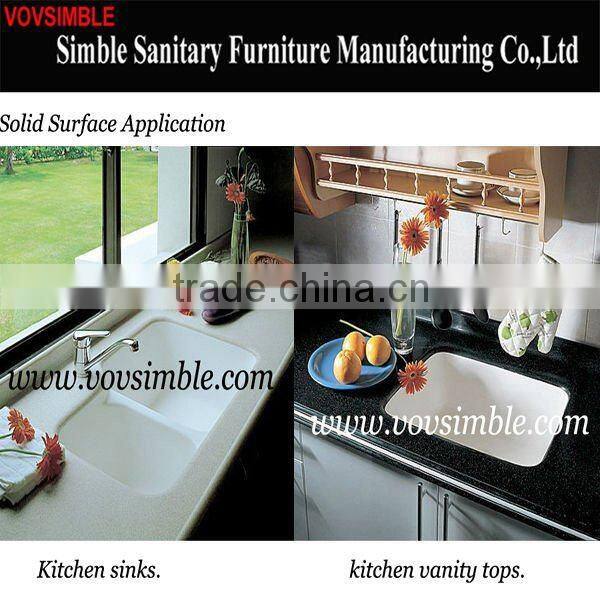 SGS approval Modified acrylic solid surface slab for bathroom/kitchen/vanity