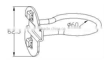 G-711|Ring-shaped stainless steel tool hook for square hole peg board|Metal oval-shaped hook