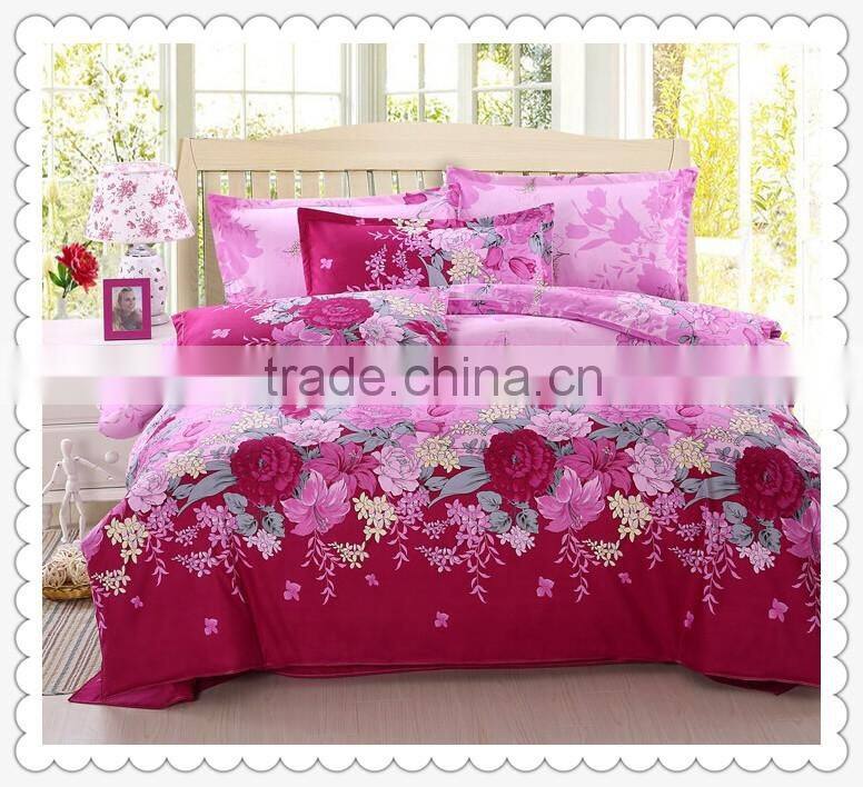 High quality 100% polyester fabric printed fabric soft fabric brushed bedsheet of china
