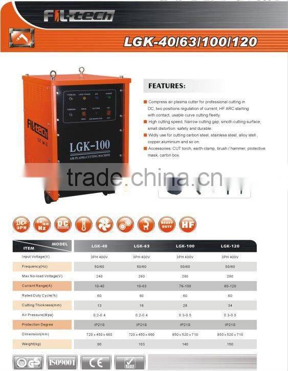 Air Plasma cutting machine/air plasma cutter /air plasma cutting machine(LGK-40/60/100/120)