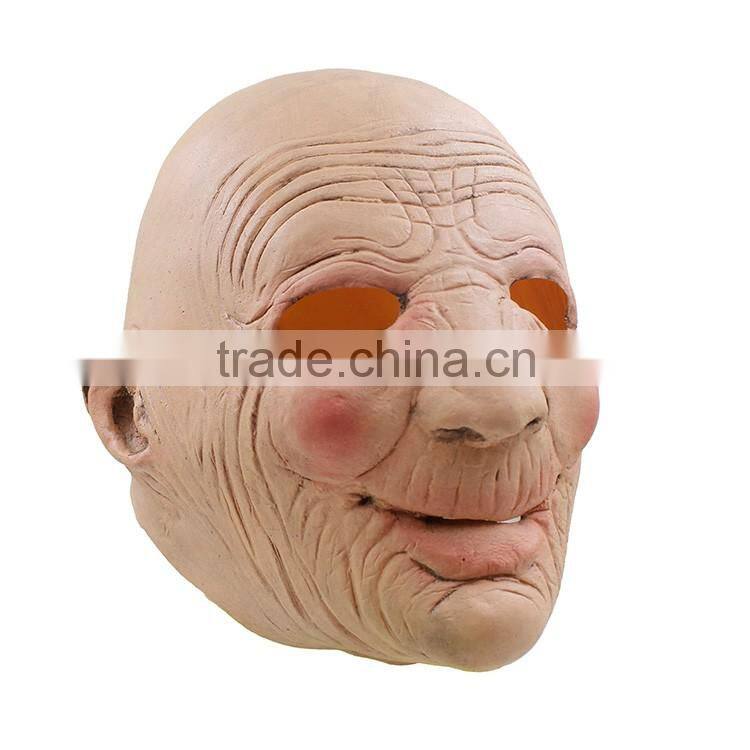 Funny Halloween Costume Head Realistic Old Men Latex Mask