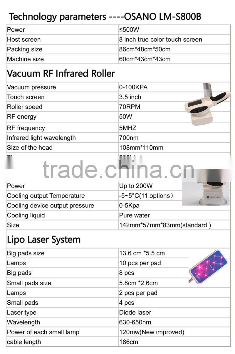Aesthetic Equipment Vacuum Roller Massage + Fat Cooling + Diode Laser Body Slim Weight Loss