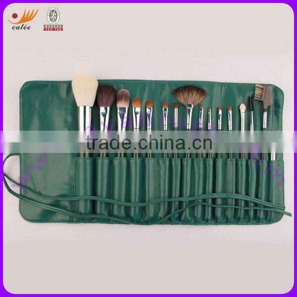 Green Color Professional Makeup Brush Set 16pcs in Pouch