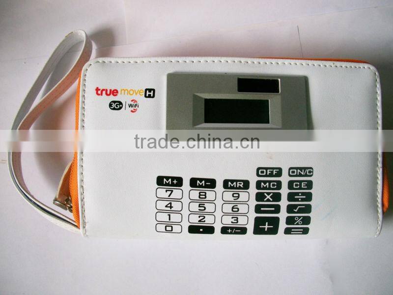 promotional item solar electronic pencil case calculator bag purse calculator