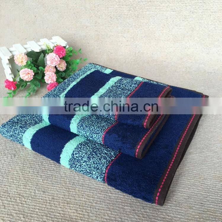 Towel for bathroom, 100% cotton striped bath/face towel, stripped towel set