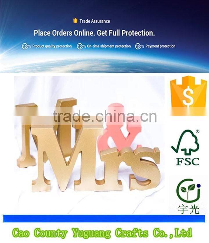 Decoration Wedding Wooden Letters Pure GOLD Wooden Letters Home decoration Birthday Gift