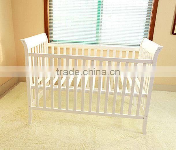 Miami Sleigh 3 in 1 wooden baby cot