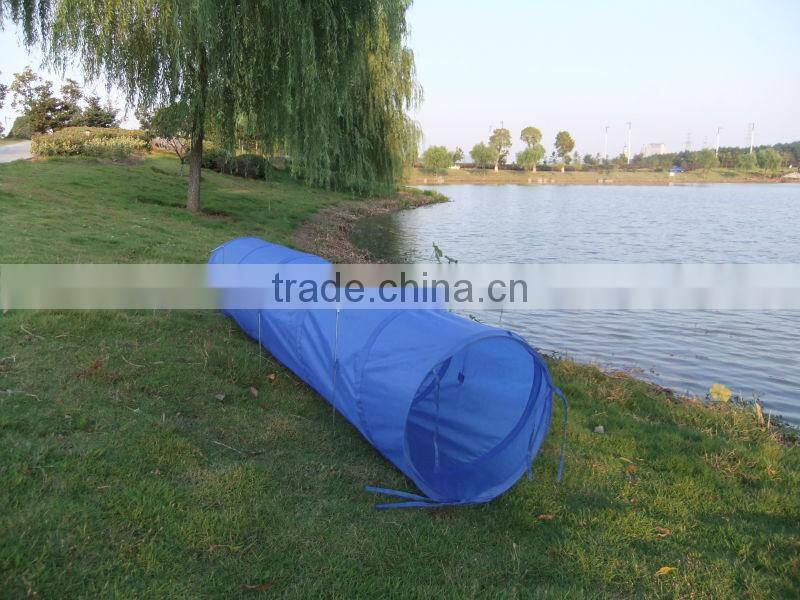 hot selling Pet Products Blue 190T Polyester with 6pcs steel sticks dog Training Tunnel