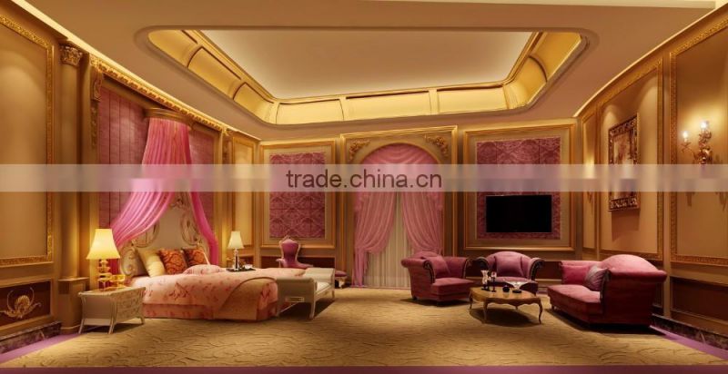 Luxurious 3D Rendering For Girl's Bedroom With 24K Gold Plated Furniture