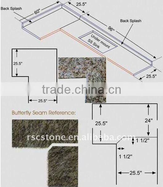 peach red G687 granite countertop