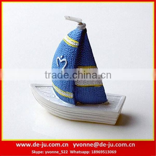 Children Favor Blue Sailing Vessel Shaped Paraffin Wax Candle