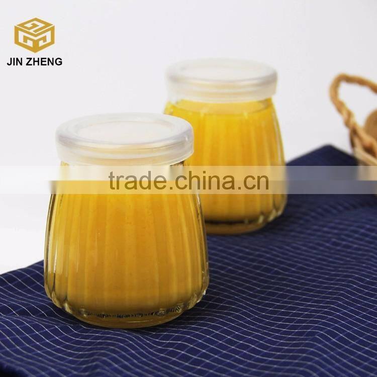 Factory wholesale Food grade empty 180ml glass pudding yogurt bottle