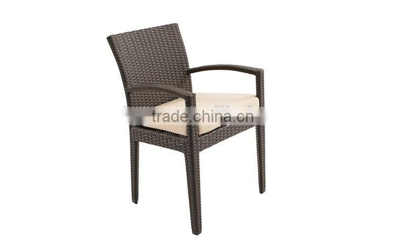 2017 Trade Assurance All Weather Outdoor Cheap Wholesale customized pe rattan garden line stacking single arm chairs
