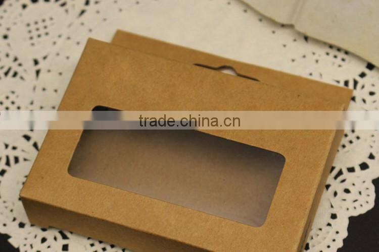 Supplier kraft Paper packaging box with clear window for cell phone accessories, paper boxes