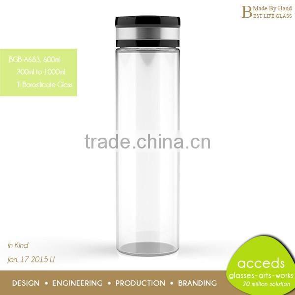 In Stock Borosilicate Glass Drinking Bottle 16oz