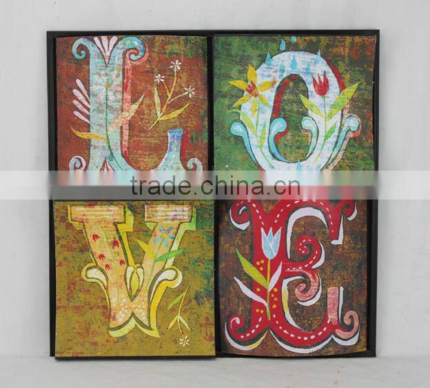Hot selling antique metal wall decoration with LOVE design