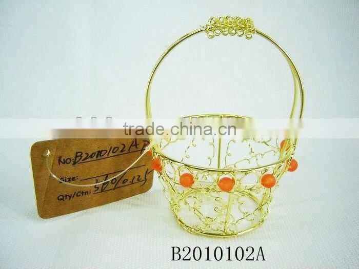 Gold Decorative Metal Wire basket