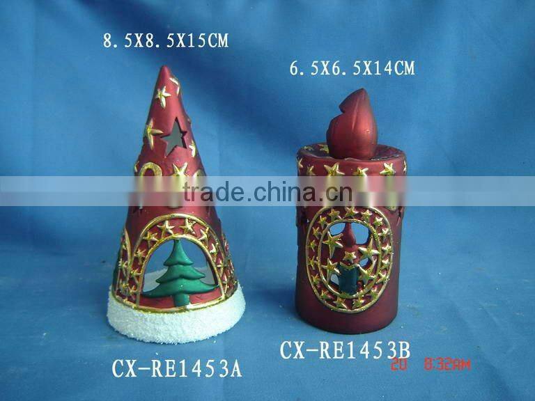 New Ceramic Santa Claus With Led Lights Christmas Decoration