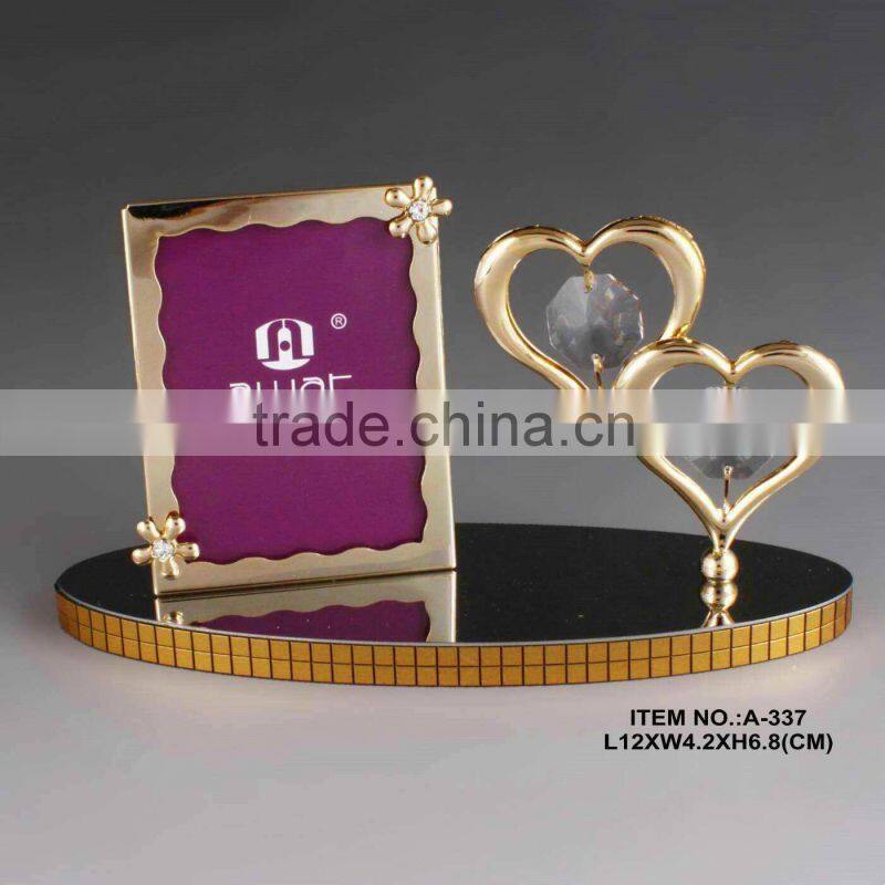 24K gold plated Crystal love bear for wedding gifts