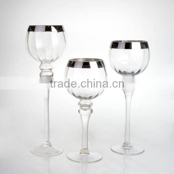 FDA, SGS, silver X-MAS handmade elegant luxury candle christmas holder