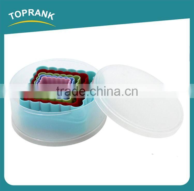 Toprank Alibaba Trade Assurance Wholesale Colorful 6PCS Square Cake Cutter Cookie Press Cutter Set Cake Cutter Baking Tools