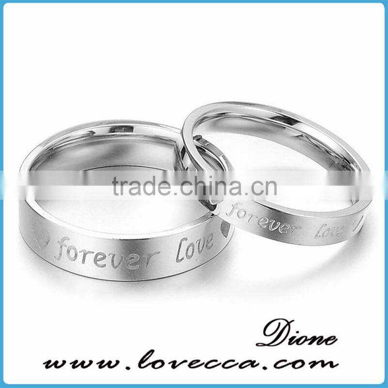 Cheap custom 316L titanium stainless steel forever love ring