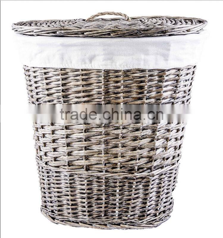 Hand-Woven willow wicker customized dirty Laundry basket