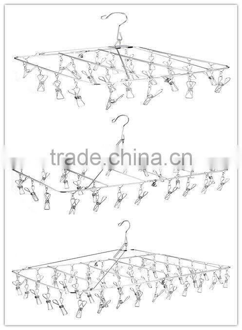 HIGH QUALITY 20 pcs hanger Laudry clothes clip hanger STAINLESS STEEL