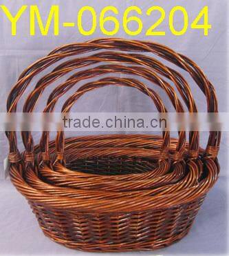 Brwon Willow Gift Basket For Planting Flowers