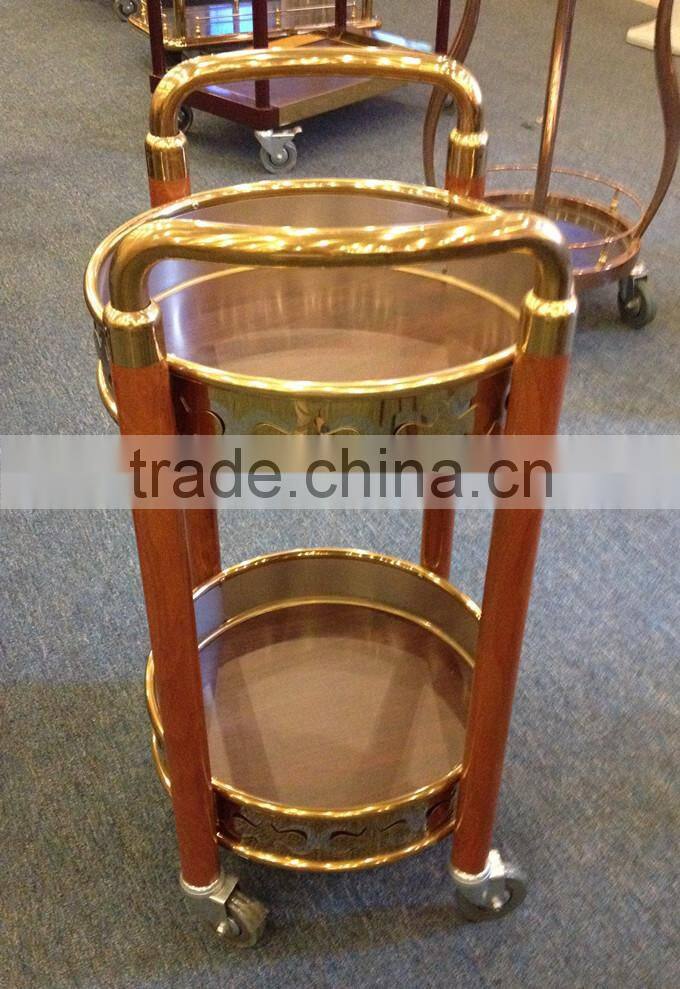 Luxury stainless steel liquor and food serving trolley C-38