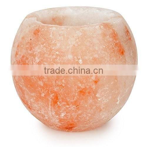 Handmade Candleholder Himalayan Round Crystal Rock Salt Votive Candle Holder