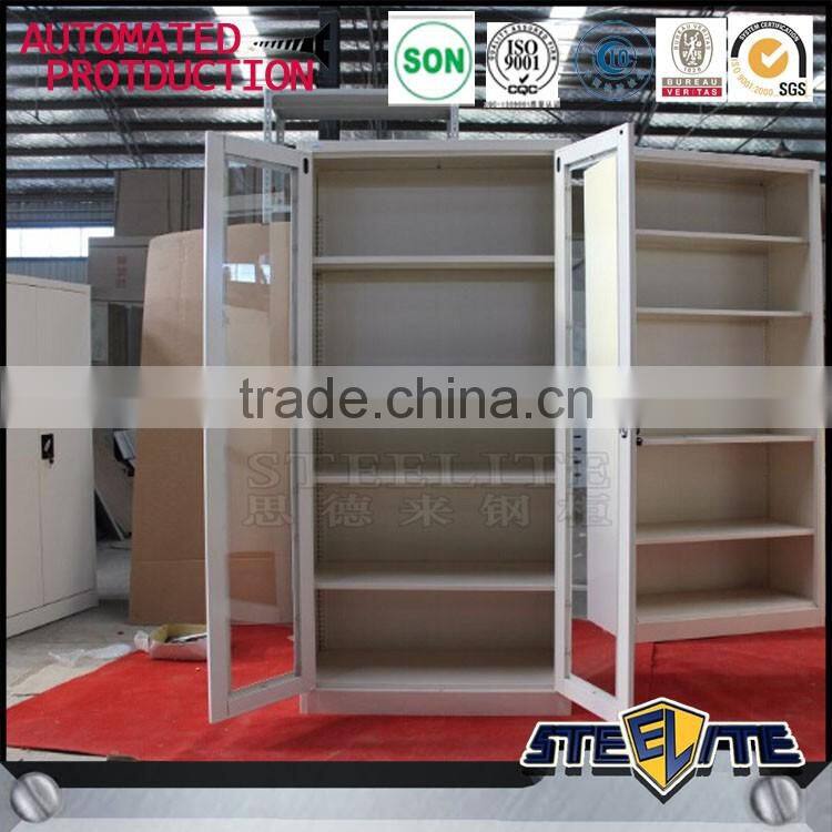 Laboratory equipment 2 glass doors lab steel cupboard