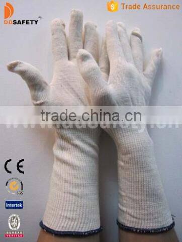 DDSAFETY Long Cuff 13 Gauge With 3 Threads String Knit Adult Gloves Working Safety String Knitted Glove
